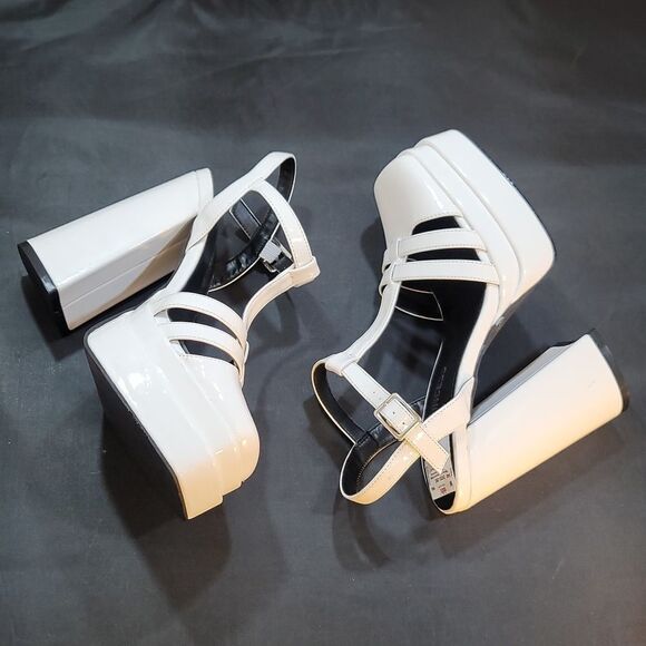 BRAND NEW SOUL PRINCESS PLAIN PLATFORM ANKLE CURVE WIDE HIGH HEEL  SANDAL S2 - Picture 13 of 16